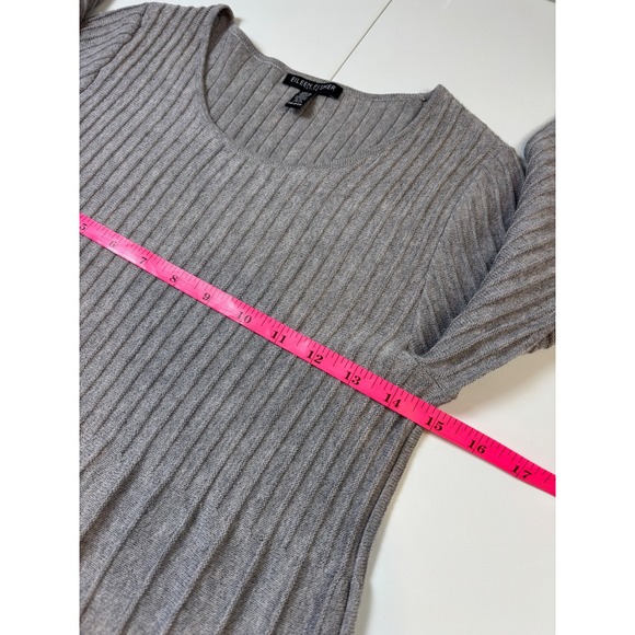 Eileen Fisher Petite Washable Wool Rib Release Pleat Dress Knit Midi Sz PP - Picture 6 of 7